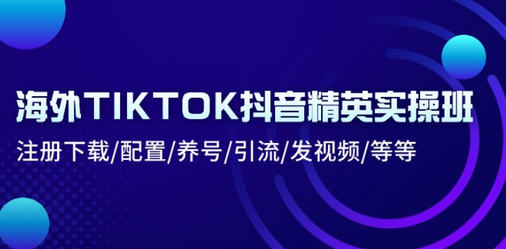 海外TIKTOK<strong>抖音</strong>精英实操班:注册下载/配置/养号/引流/发视频/等等
